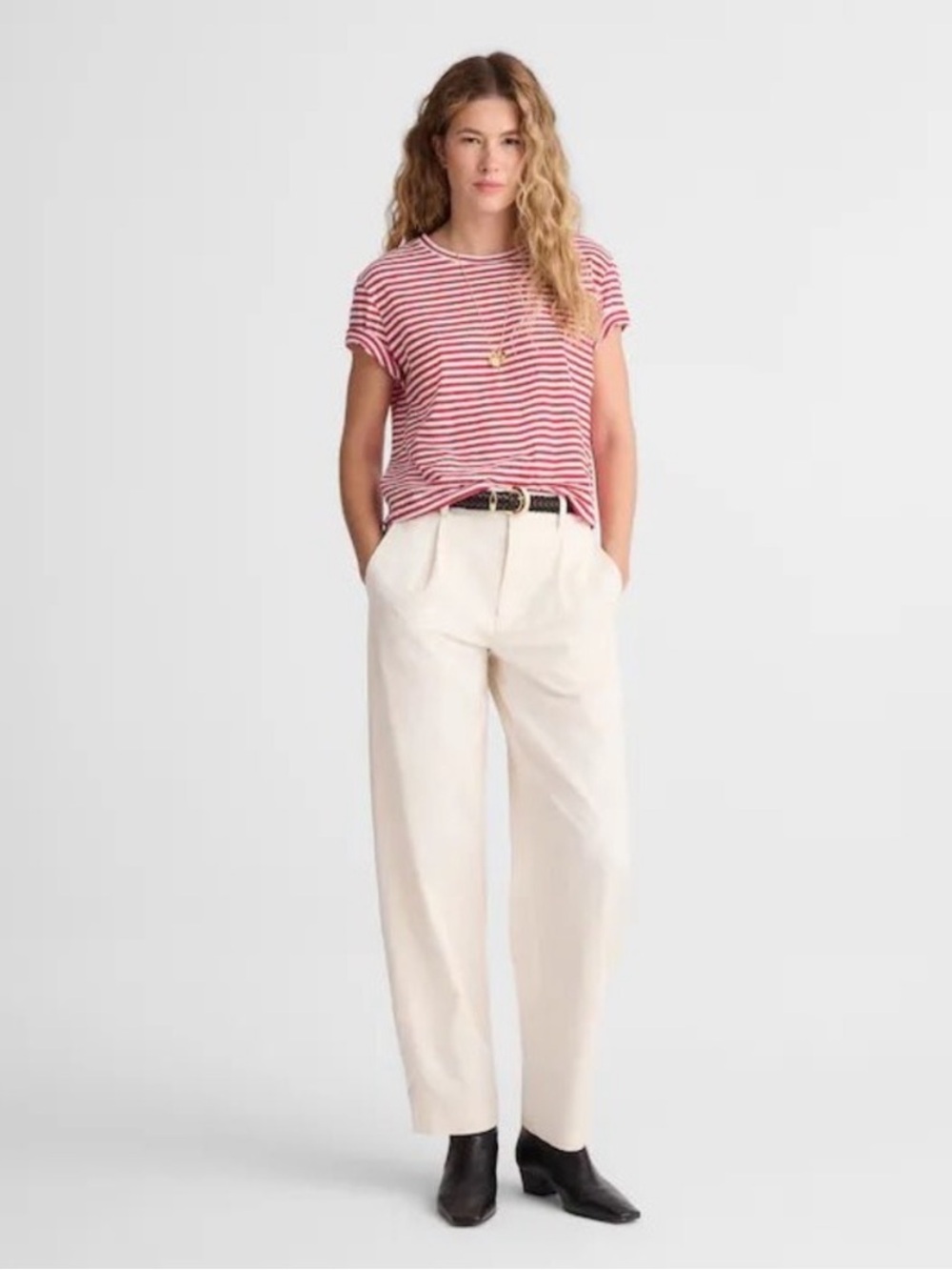NWT! Madewell The Barrel-Leg Pant in Drapey Twill - Retail $118 Size 6 Cream